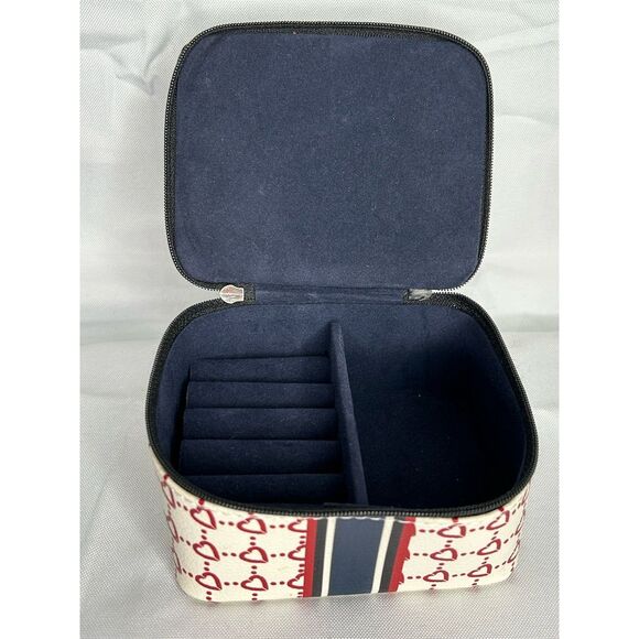 Brighton Multicolor Heart Ribbon Bow Travel Jewelry Box Mini EUC - Picture 8 of 11